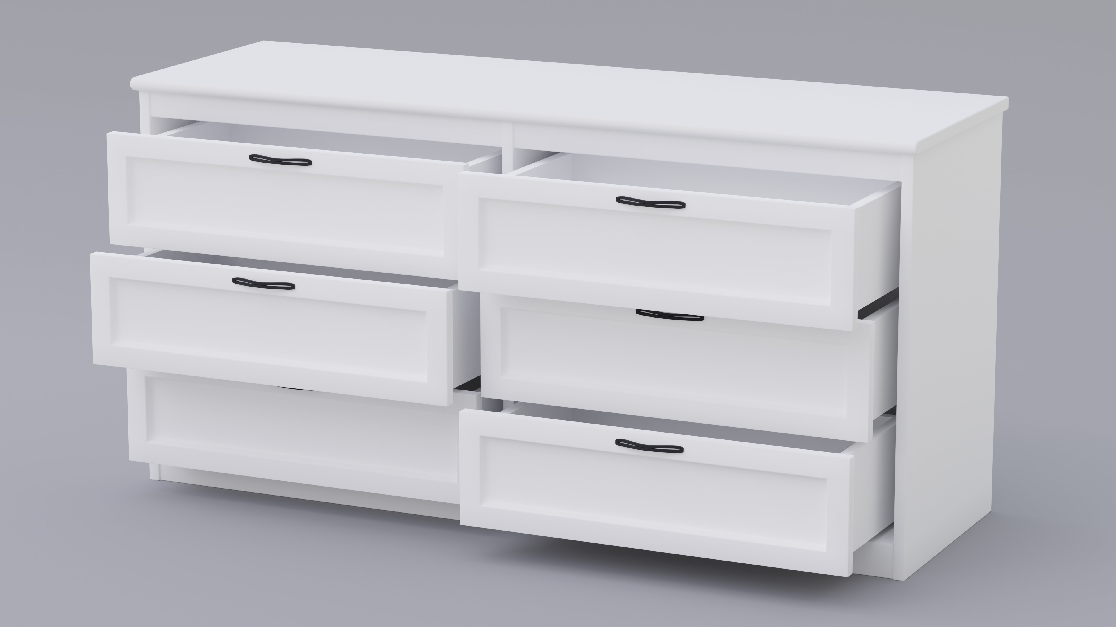White Dresser With Fully Modelled Drawers preview image 3